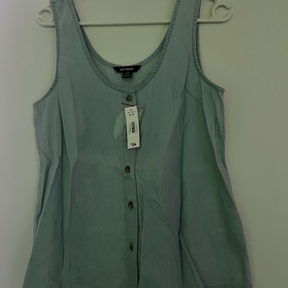 Joe Fresh Denim Fitted Buttoned Tank Top
